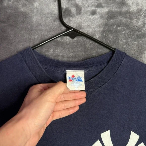 Vintage Y2k New York Yankess Short Sleeve Blue T-Shirt Size Small Sheffield #`11 - Picture 3 of 7